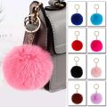 8cm Fluffy Fur Pom Pom Keychains for Women Girls Pompom Pendant Faux Fur-like Ball Keyring Key Chains Rings Charm Bag Gifts.