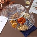 Crystal Plastic Clear Round Spice And Serving Tray With Lid - Perfect For Serving Your Favorite Snacks And Dishes With Style.