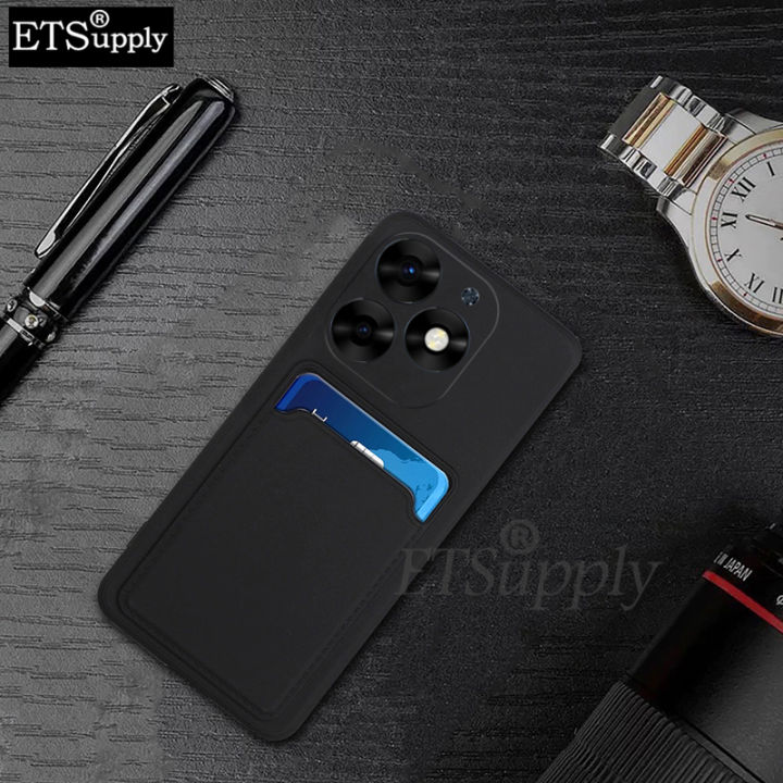 Phone case infinix Hot 40i Soft Card Holder Slot Silicone Wallet Back Cover infinix Hot 40i