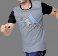 Black Neck-Sleeve New Classy Adi_das Design With Argentina Football Logo - T Shirt. 