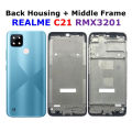 Relame C21 2021 RMX3201 - Full Body Housing With Middle Frame & On Off Volume Buttons.