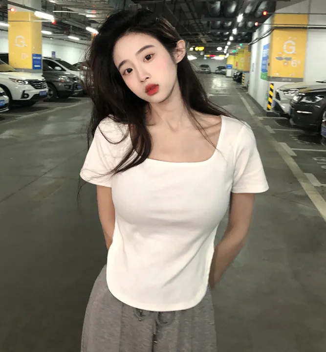 Short%20Sleeve%20T%20T-shirt%20Women's%20Summer%20New%20Korean%20Style%20Slim%20Fit%20Casual%20Bottoming%20Shirt%20Student%20Niche%20Hot%20Girl%20Girl%20Blouse%20Fashion%20ins%20-%20Image%206