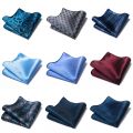 Mix Colors Great Quality Silk Gold Plaid Man's Independence Day Fit Group Pocket Square Handkerchiefs. 