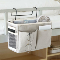 Bedside hanging bag storage bag bedroom magazine storage bag White.