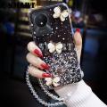 For VIVO Y02 Case Shiny Ring Cases Glitter Soft Transparent Butterfly Casing for VIVOY02 Back Cover + Free Crystal Chain. 