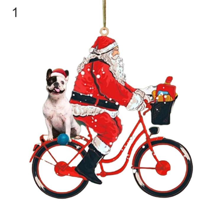 Hanging Widget Eye-catching Creative Santa Cycling Shape Hanging Widget