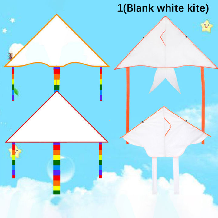Blank Kite DIY Children Education Painting Kite Children Kite flying outdoor toys Grassland Activities Toy Demoo