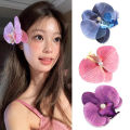 Korean Sweet Orchid Hair Clip For Woman Artificial Flower Hairpins Hair Barrettes Clip Wedding Party Headwear Accessories Gifts Luolong. 