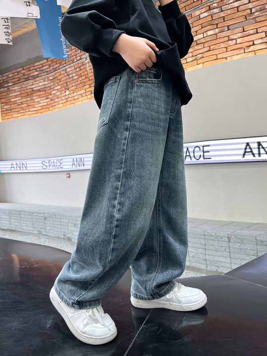 Children's%20clothing%20boys%20fashion%20loose%202024%20new%20trousers%20jeans%20straight%20leg%20pants%20-%20Image%202