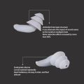 1Pair 3 Layer Soft Silicone Ear Plugs Tapered Sleep Noise Reduction Earplugs for Kid Swimming Studying Airplanes. 