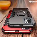 Quiberk for Xiaomi Redmi Note 10 5G Case Shockproof Armor Metal Ring Stand Holder Hard Protective Cover. 