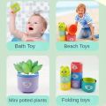 【Krystal】Stacking Cups Toy with Mesh Bag – 8 Colorful Cups, Numbers & Letters, Educational Play for Kids.