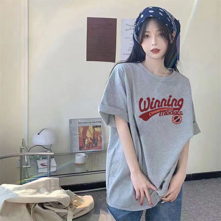 Summer%20New%20100%25%20Cotton%20Short%20Sleeve%20T%20T-shirt%20Female%20Student%20Korean%20Style%20Loose%20ins%20Women's%20Fashionable%20Mid-Length%20Half-Sleeve%20Top%20-%20Image%209