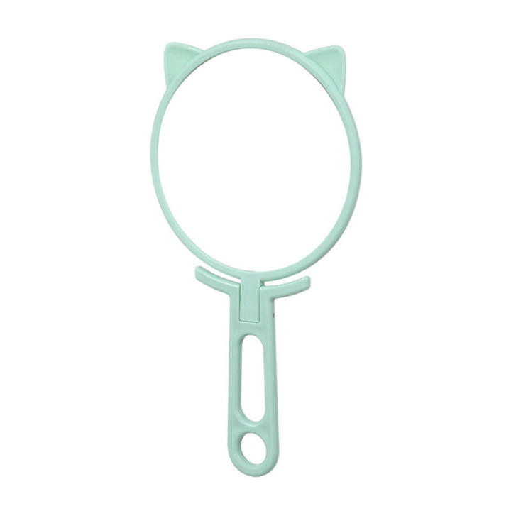 plastic%20Hand-held%20makeup%20mirror%20Magnifying%20lens%20Portable%20mirror%20Folding%20handle%20make-up%20mirror%20for%20Travel%20Daily%20makeup%20routine%20-%20Image%202