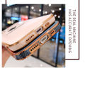 Hontinga for Vivo Y20 Y20i Y20S Y12S Y20 2021 Y20SG Y12A Back Cover + Free Lanyard Luxury 6D Plating Shiny Maple leaf Phone Case Soft Silicone Square Mobile Cover.