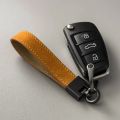 Car Key Chain Luxury Genuine Leather Keychain Pure Color Buckle Key Ring Car Accessories Gift Car Keychain. 