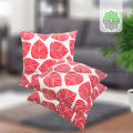 Cotton Cover With Pillow, Red, (18"x18"), Set of 5. 