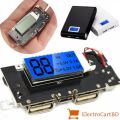 Power Bank Circuit With LCD Display - Input DC 5V 2A Micro USB Socket - Output DC 5V 2.1A 1A Dual USB - Equipped with Flash Light & BMS Protection. 