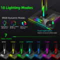 Rgb Lights Headphone Stand 2 Usb Ports 10 Lighting Modes Headphone Holder For All Headsets Gamers Gaming Pc Accessories.