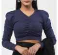 Cotton Slim Fit Crop Top short body full Sleeves blouses for Women and girls. 
