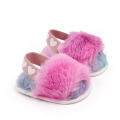 GC Baby Plush Slippers Soft Anti-slip Sandals Fashion Tie-dyed Printing Bedroom Shoes Toddler Shoes For Girls.
