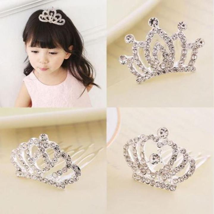 Beautiful Multicolor Princess Crown Happy Birthday Crown Steel Stone Crown Medium Size Hair Taj - Hair Clip