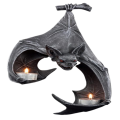 Halloween Bat-Shaped Candlestick Resin Hang Garden Statue Sculptures Crafts Candle Holder For Patio Porch. 
