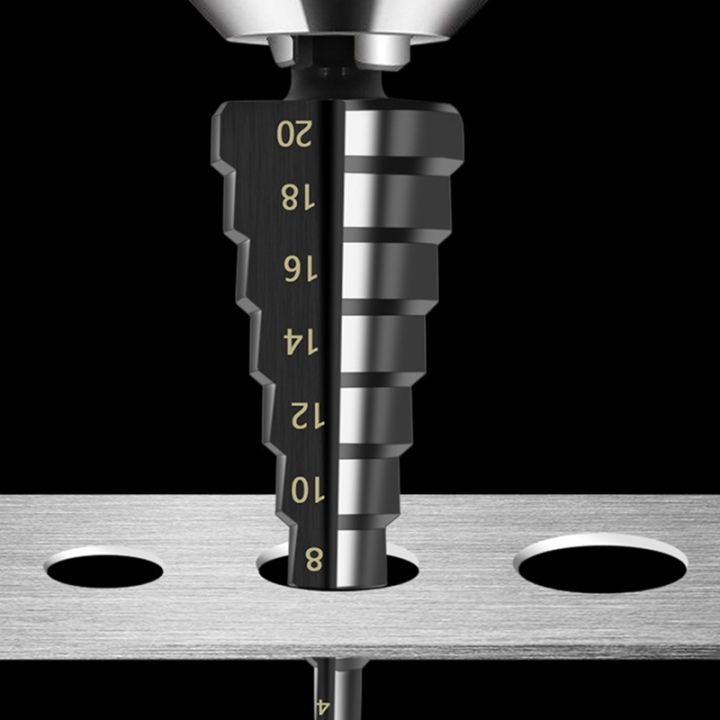 JAERBEE%204Pcs%203-12%204-12%204-20mm%20HSS%20Straight%20Groove%20Step%20Drill%20Bit%20Nitride%20Twist%20Drill%20Wood%20Metal%20Hole%20Cutter%20Core%20Drilling%20Tools%20-%20Image%205
