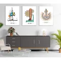Islamic Arabic Wall Art (allahu akbar allahu samad subhan allah) Paintings PVC Poster Canvas for Living Room Home Decoration (Pack OF 3 Pic ) INTE-9304. 