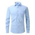 Men's Luxury Brand Business Shirts Royal Blue Elastic Social Long Sleeve Shirt Dress Button Breathable Formal Stretch Blouse.