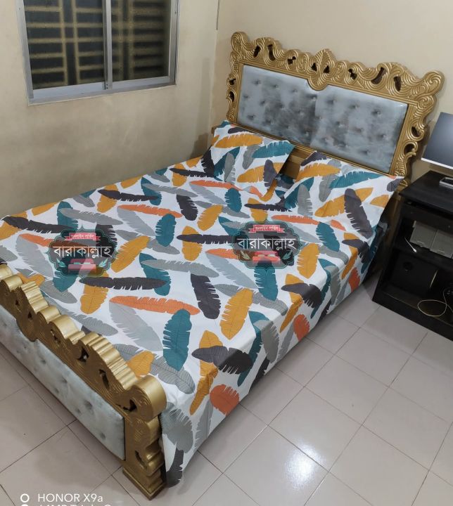 double%20King%20Size%20Bed%20Sheet%20Set%20with%20Pillow%20Cover%20Chador%20set%207.5%C3%978.25%20feet%20Full%20Cotton%20Fabric%20-%20Image%205