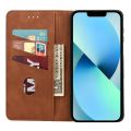 For iPhone 14 Plus Skin Feel Splicing Leather Phone Case. 