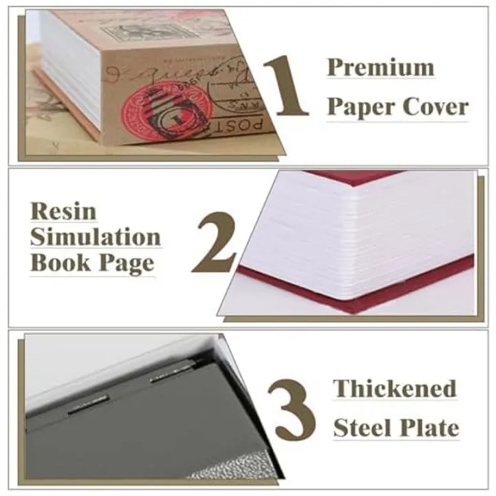 Decorative%20Book%20Safe%20Box%20with%20Password%20Lock,%20Vintage%20Faux%20Book%20Hidden%20Safe%20for%20Decoration,%20Secret%20Diversion%20Book,B%20Easy%20Install%20Easy%20to%20Use%20-%20Image%206