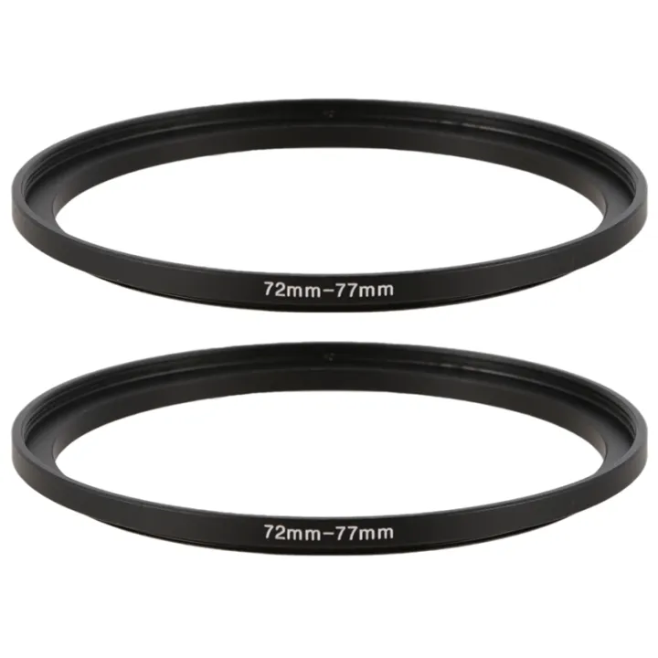 NXFDSIOZ%202Pcs%2072mm-77mm%20Camera%20Lens%20Step%20Up%20Filter%20Black%20Metal%20Adapter%20Ring%20-%20Image%203