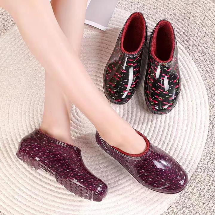Low-Top Waterproof Shoes Shallow Mouth Rain Shoes Rain Boots
