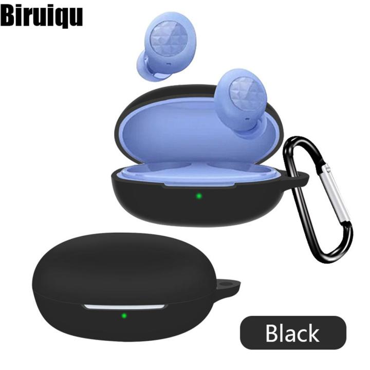 Biruiqu Case For Realme Buds Q2 Case Anti-shock Flexible Silicone Full Protective Cover Box Case Cover