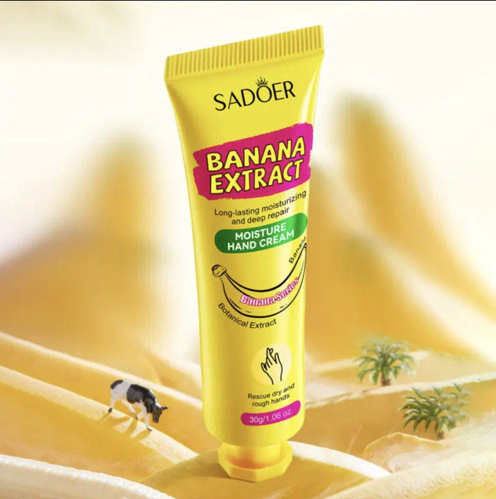 SADOER Banana Extract Moisture Hand Cream 30gm Long Lasting Moisturizing & Deep Repair