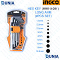 ingco Industrial HEX KEY 9Pcs Set Cr-V HHK11091 (Long Arm). 