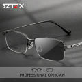 SZTZX Ultra-Light Photochromic Reading Glasses Men Anti Blue Ray Myopia Prescription Glasses Elastic Legs Optical Eyeglass Frame. 