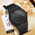 New Aura Arabic Watch Men's Quartz Watch Black Carbon Plastic watch for men.