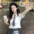 Cyndi Wang Same Pleated Skirt Suit Preppy StylejkUniform British Style School Uniform Student Graduation Dress Sweet Cool Female Summer. 