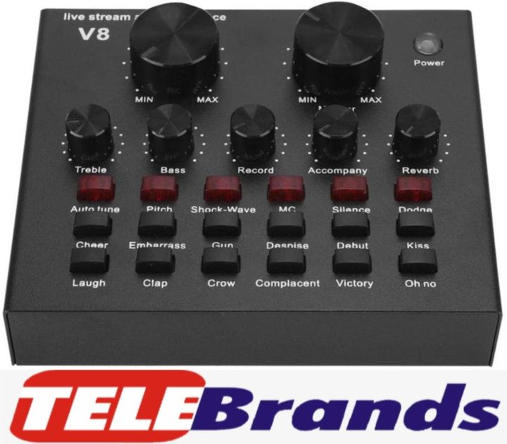 Live Sound Card - Voice Changer Device - V8 Sound Card Audio Interface Bluetooth Mixer Board Dj Sound Mixer, Aluminum Karaoke Sound Mixer Recording Sound Card for Live Broadcast