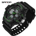 Sanda Men's Watches 50M Waterproof Quartz Wristwatch Sport Military LED Digital Watch for Male Relogios Masculino 3168.