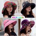 K41 Women's Hat Bucket Hat Fashion All-match Four Seasons Big Brim Panama Basin cap Double-Sided Fisherman Hat Women's Sun Hat.