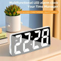 New Latest Digital Clock LED Alarm Clock Bedroom Electronic Desktop Clock With Temperature Display Adjustable Brightness 12/24 Hours.