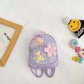Kindergarten kids backpack cute baby PU sequin backpack for going out to play little princess snack bag small school bag. 