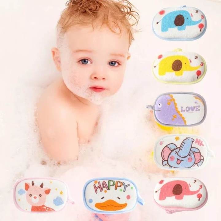 Cartoon Kids Bath Brushes Shower Product Super Soft Towel Accessories Infant Sponge Cotton Rubbing Body Wash Children Rub Baby Sponge