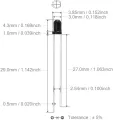 10Pcs- IR Receiver LED Sensor 3mm 940nm IR LED Light Infrared Receiver RX LED Sensor Light 3mm.