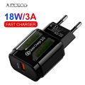 AIXXCO 5V 2A EU Plug LED Light 2 USB Adapter Mobile Phone Wall PD Charger Device Quick Charge QC 3.0 Mobile Charger Fast Charger. 