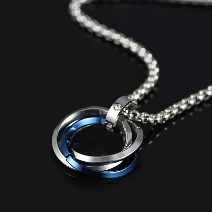Korean%20version%20of%20Sansheng%20Sanshi%20men's%20necklace,%20three-ring%20titanium%20steel%20pendant,%20interlocking%20necklace,%20trendy%20new%20couple%20set%20-%20Image%204